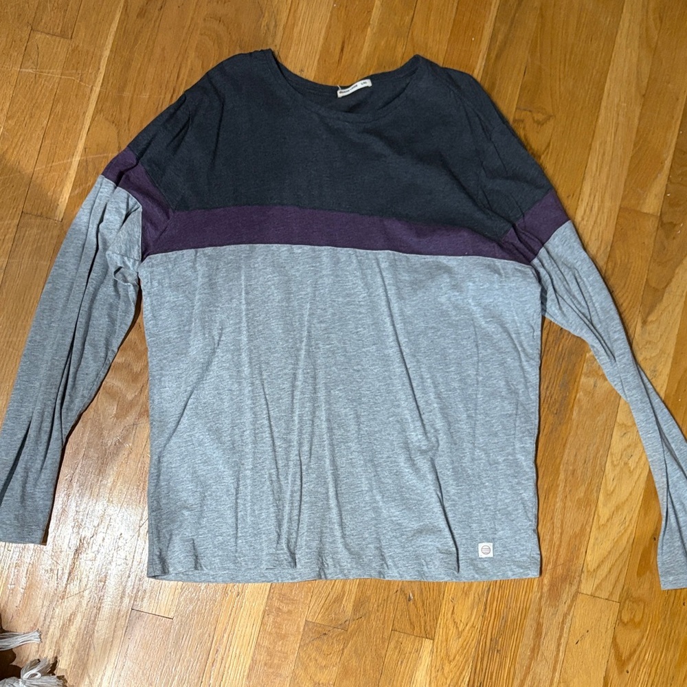 Marine Layer Black and Purple Long Sleeve Tee